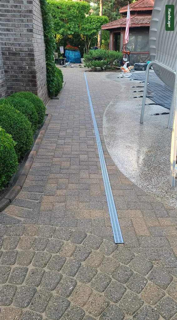 Custom hardscape outdoor living space